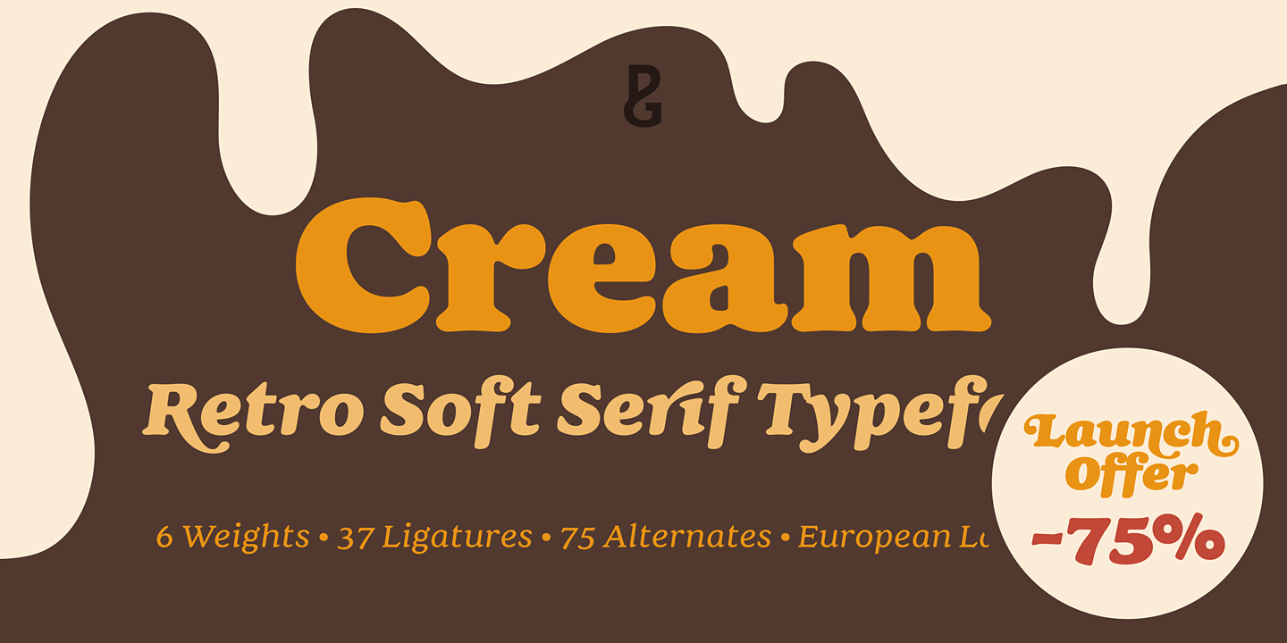 Пример шрифта Cream #15